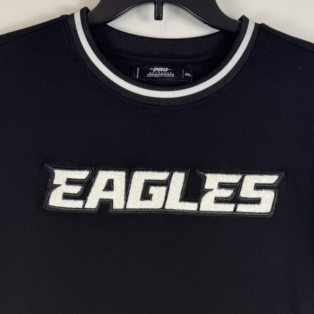 Pro Standard Philadelphia Eagles Mens 2XL Black Chenille Patch Shirt F654